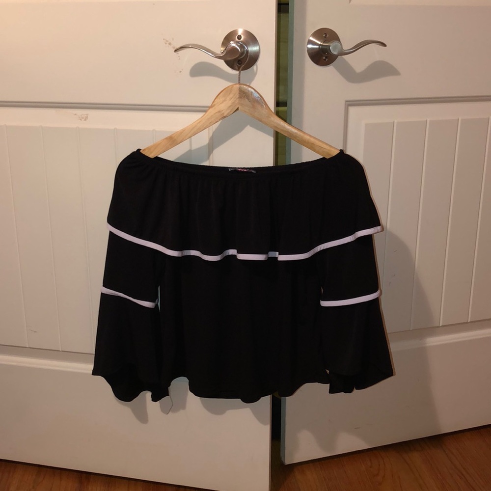 Black Flowy off the shoulder top